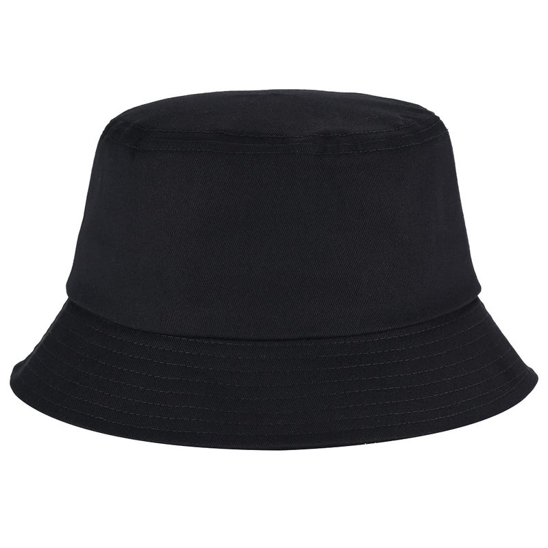 Umeepar Unisex 2 Pack Cotton Bucket Hat Packable Sun Hat for Men Women (2 Pack Black) - Image 2